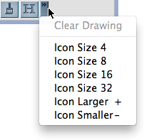 Icon size menu